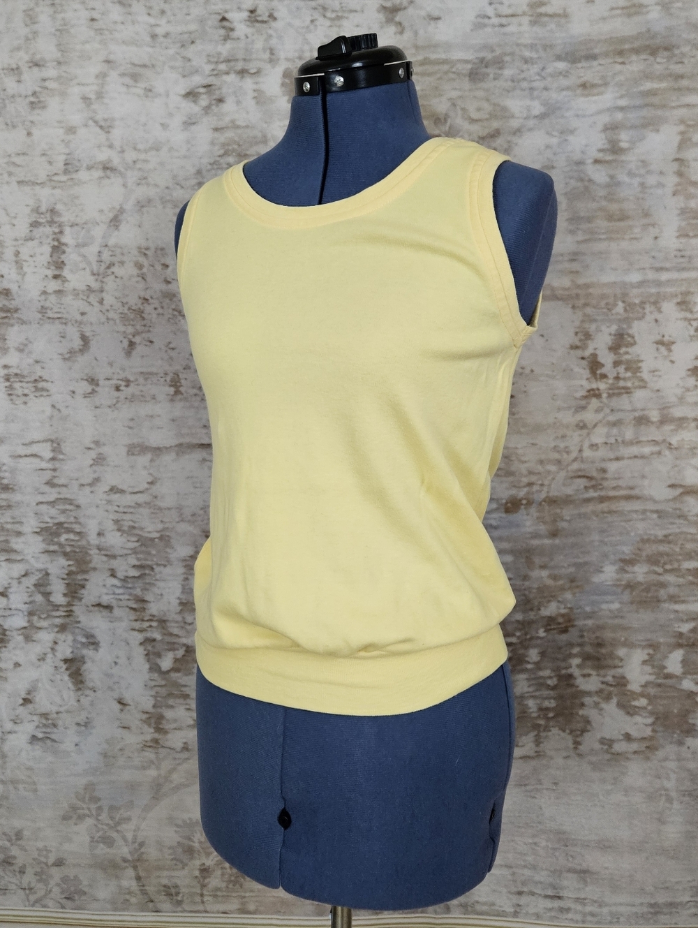 1980s Workout Tank Top Vintage Yellow Gym Sleeveless Shirt VTG 80s Small - Picture 6 of 9